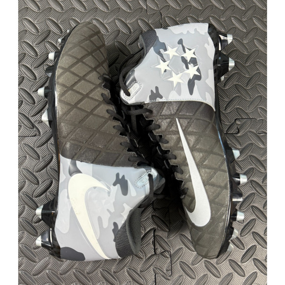 Nike Mens Sz 12 Field General Pro TD Mid Football Cleats 833386-006 Black/Grey - Picture 1 of 9